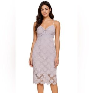 Bardot lace midi dress